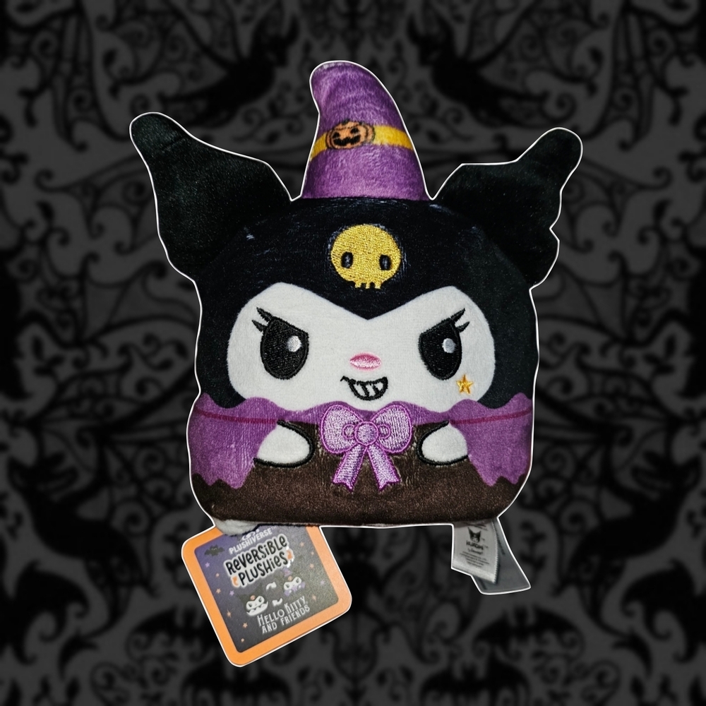 Reversible Kuromi Witch TeeTurtle Plushiverse Plushie - Black & Purple